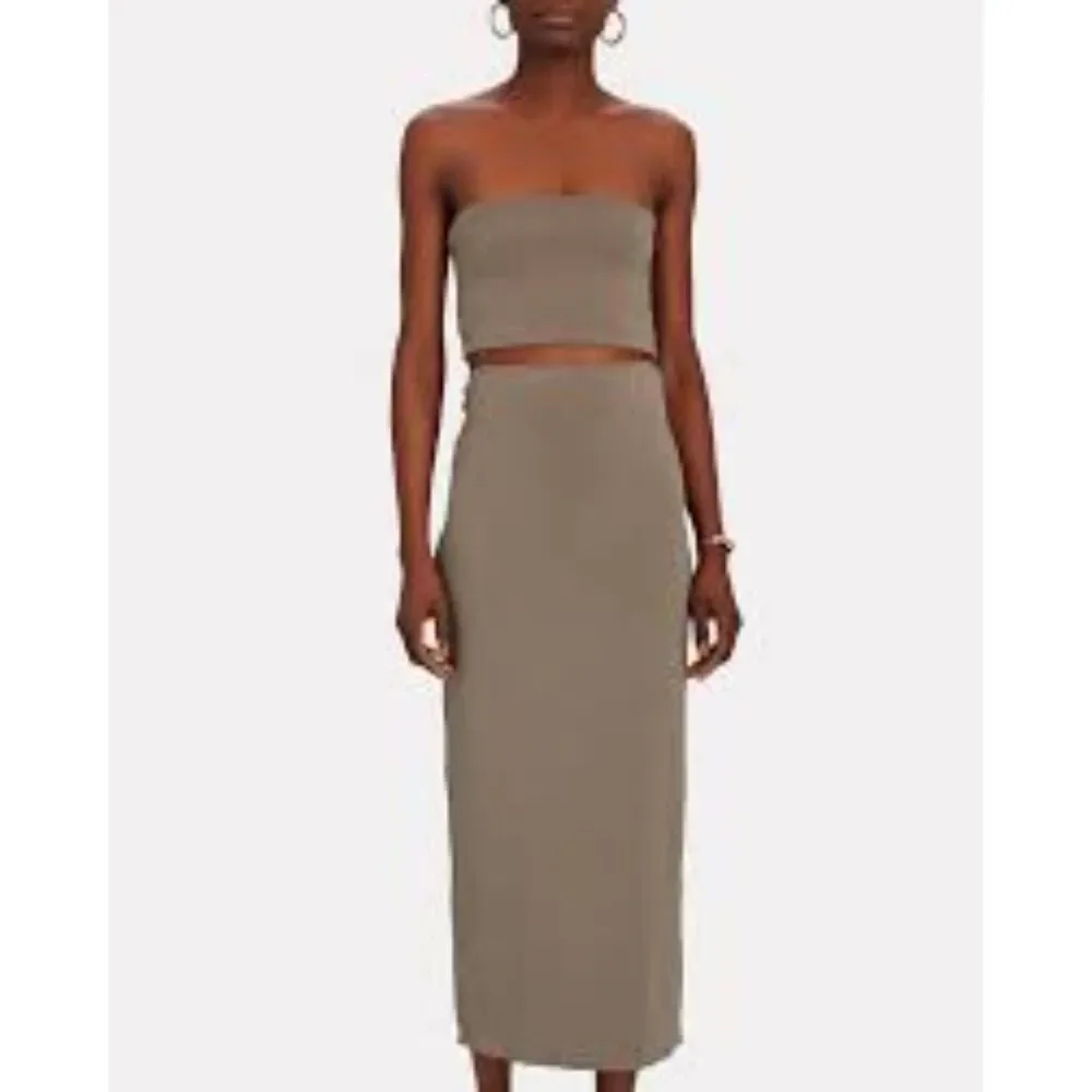 TROIS Kendall Midi Skirt Set Tube‎ Top Brown Sz 0